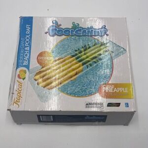 PoolCandy Giant Inflatable Beach Pool Raft Tropical Fruit‎ Clear Pineapple 72 in